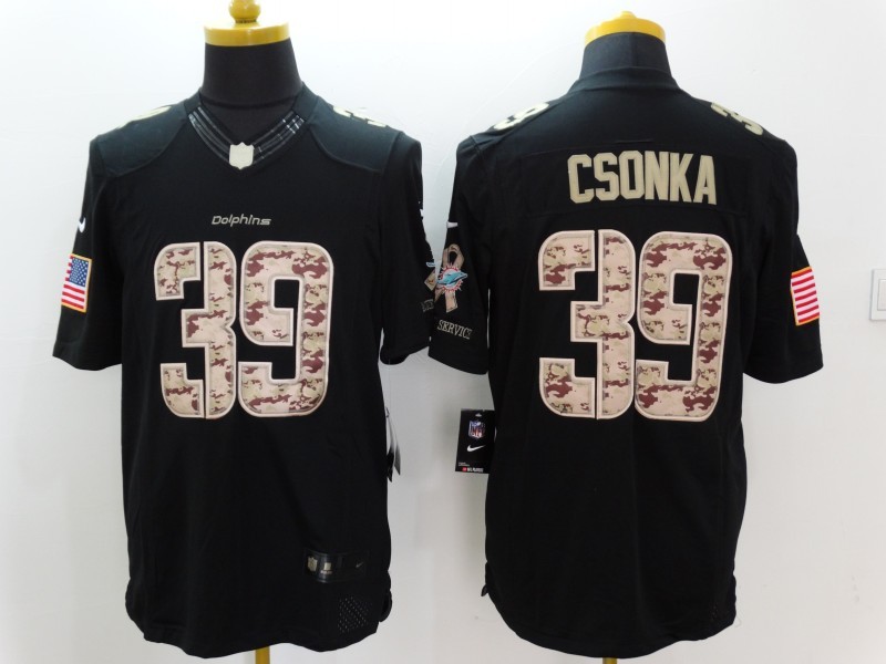 Men's Miami Dolphins Larry Csonka #39 Black Jersey